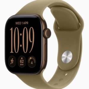 Apple Watch Series 12, GPS, 42mm, Dark Bronze Aluminum Case with Olive Sport Band - S/M