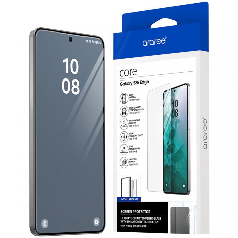 Araree Core Tempered Glass Smartphone Screen Protector for Samsung Galaxy S25 Edge