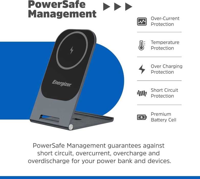 Energizer MagSafe 15W Magnetic Wireless Charger Stand - Black — view 3