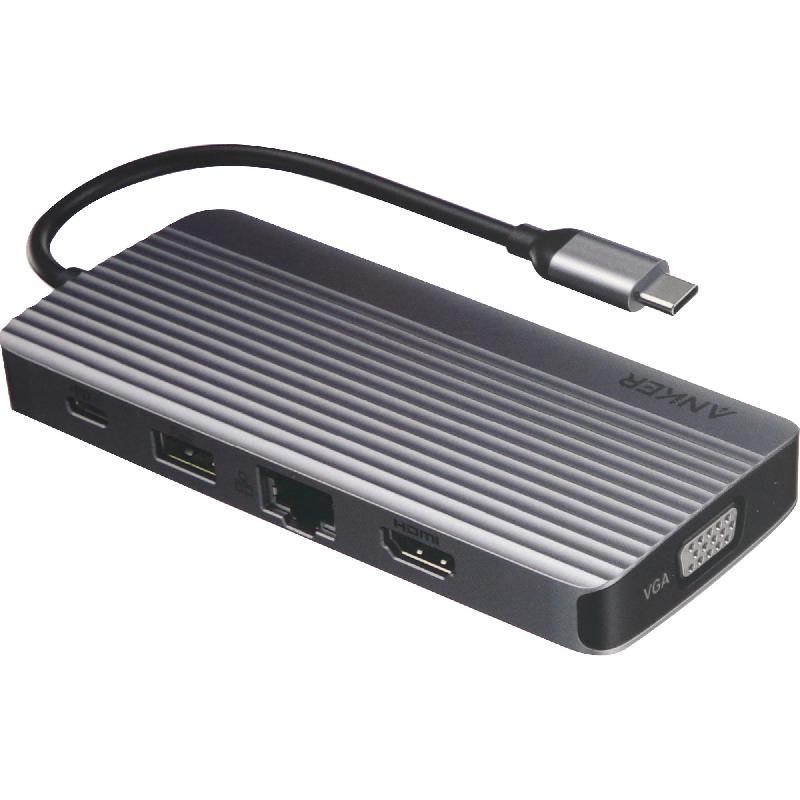 Anker 10-in-1 USB Hub 10 Port (HDMI/VGA/RJ-45/3X USB-A/USB-C/USB-C PD/SD/TF