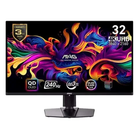 MSI MAG 321UPX QD-OLED 31.5 Inch UHD 0.03ms 240Hz Gaming Monitor - Black - 9S6-3DD39T-008