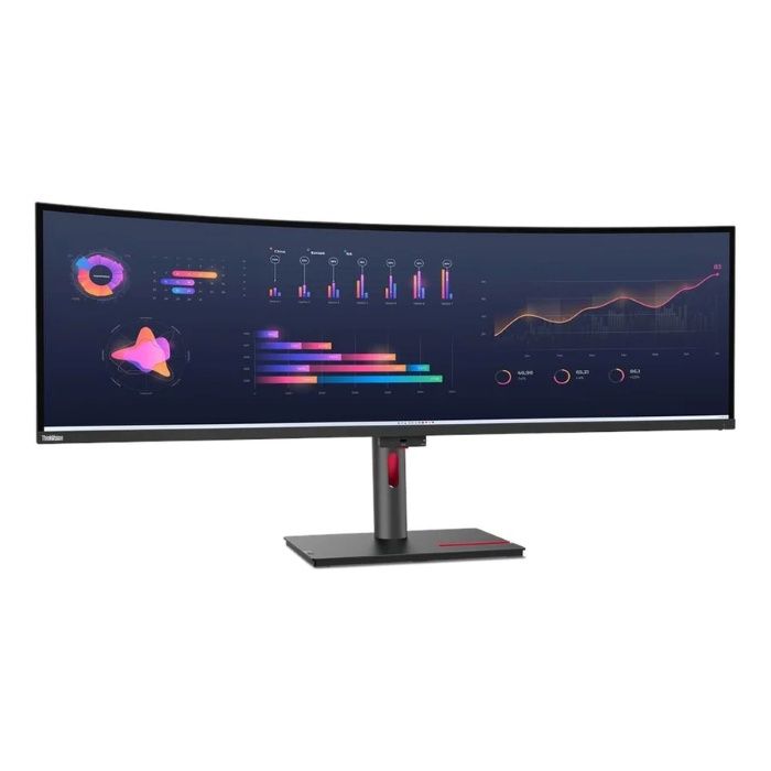 Lenovo Think Vision 49inch 5K 5120X1440 Curved Monitor, Anti-glare, USB-C, HDMI, DP, RJ45, Tilt Adjustable - 63DBRAT1UK — view 2