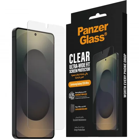 PanzerGlass Ultra-Wide Fit Tempered Glass, Clear Smartphone Screen Protector for Samsung Galaxy S26 Ultra