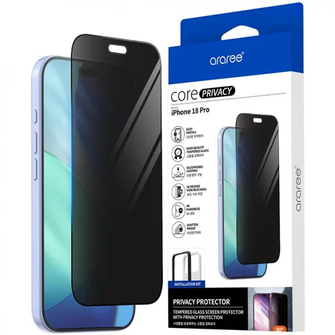 Araree Core Privacy Round Edge Smartphone Screen Protector for iPhone 18 Pro