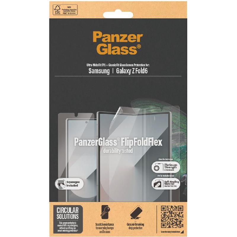 PanzerGlass Flip Fold Flex Tempered Glass, Edge-to-Edge, Black Case Friendly Smartphone Screen Protector for Samsung Galaxy Z Fold6 — view 2