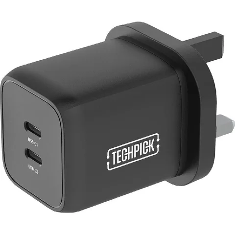 Techpick Dual USB-C GaN Wall Charger with PPS 65W