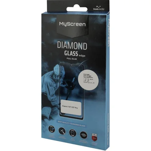 MyScreenPROTECTOR DIAMOND GLASS edge Full Glue, Black Smartphone Screen Protector for Xiaomi 15T/15T Pro