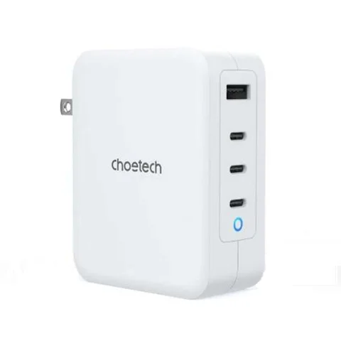 Choetech Pd 130w Gan 4-port Wall Charger (White)-(Pd6001-uk-wh)