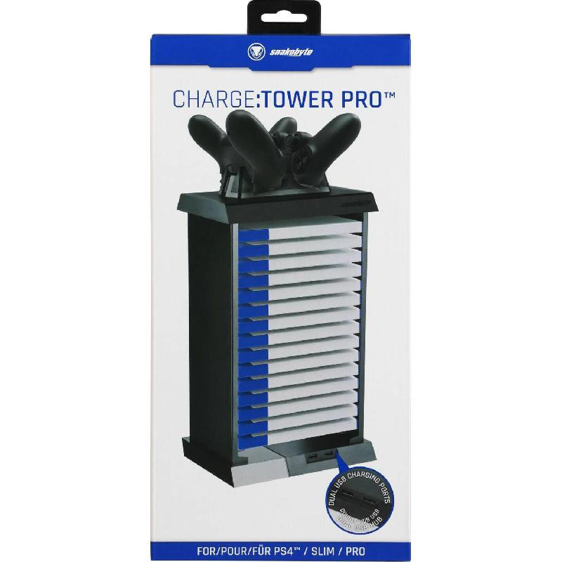 Snakebyte Charge:Tower Pro Disc Cabinet, USB Hub & Dual Charging Station PlayStation 4 Accessory — view 3