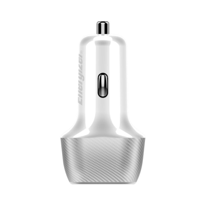 Energizer 38W Car Charger, 1 USB-C Port & 1 USB-A Port - White Silver — view 2