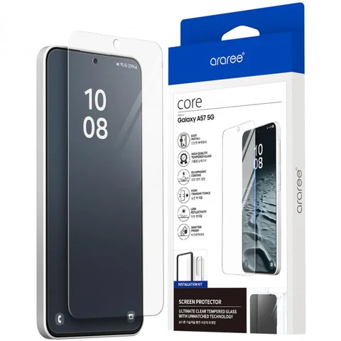 Araree Core Tempered Glass, Clear Smartphone Screen Protector for Samsung Galaxy A57 5G