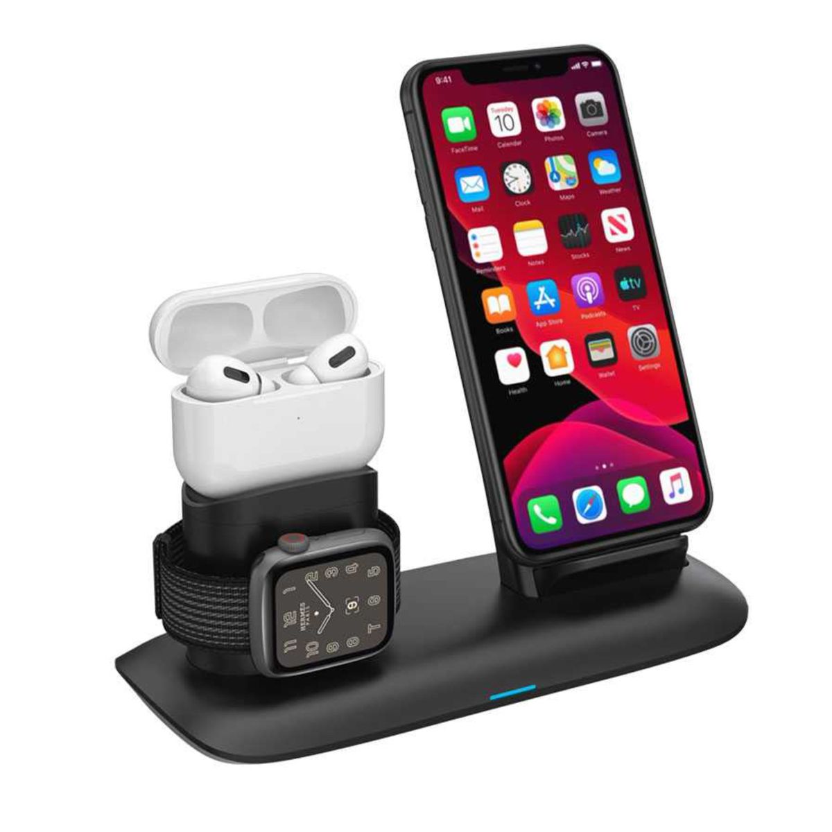 Porodo 4 in 1 Charging Dock, Black — view 3