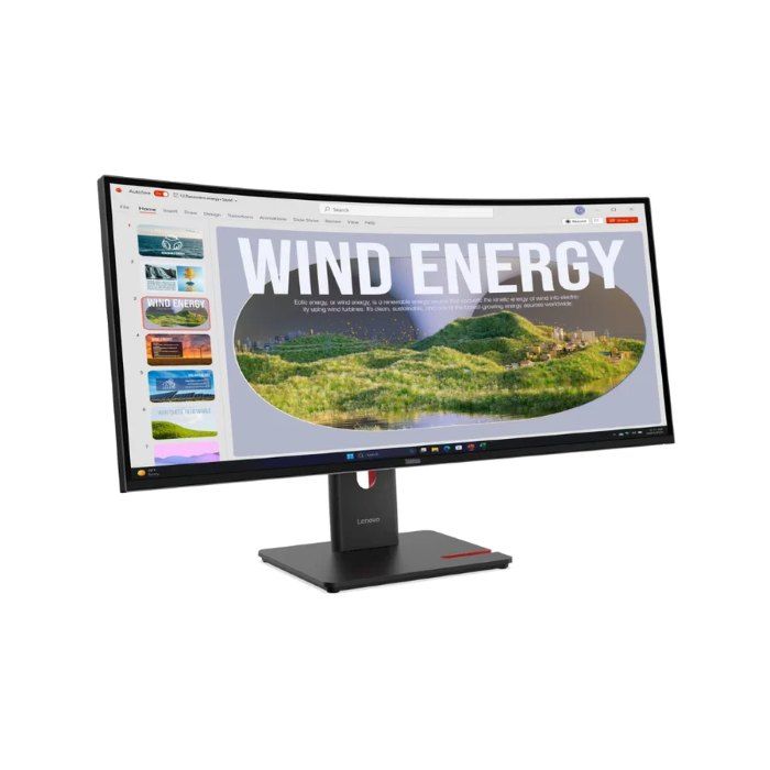 Lenovo Think Vision 34inch WQHD 3440X1440 Monitor, Anti-glare, DP, HDMI, USB-C, Tilt Adjustable - 64AEGAT1UK — view 2