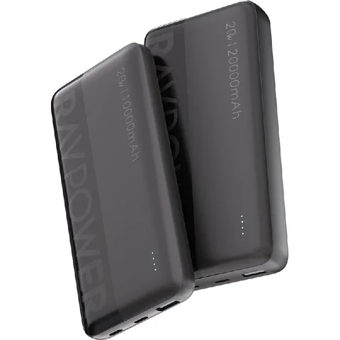 RAVPower PD Pioneer Power Bank Bundle PD Fast Charging 10000 mAh + 20000 mAh (Dual Pack) 3 USB (1X USB/2X USB-C)