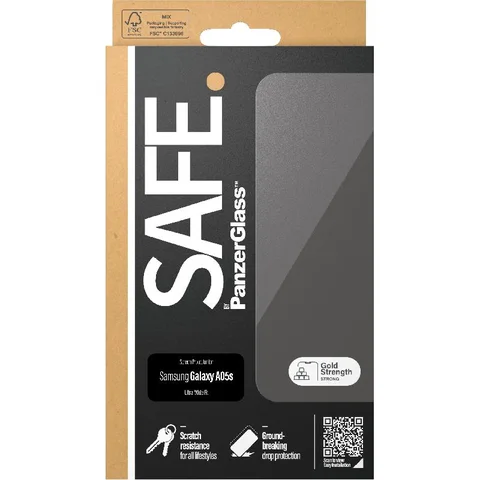 PanzerGlass SAFE Tempered Glass, Edge-to-Edge, Black Case Friendly Smartphone Screen Protector for Samsung Galaxy A05s