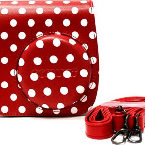 Gosmart Camera Case For Fujifilm Instax Mini 8, Mini 8 PlUS, And Mini 9 Instant Film Camera - Red & White, B07PVBF68F
