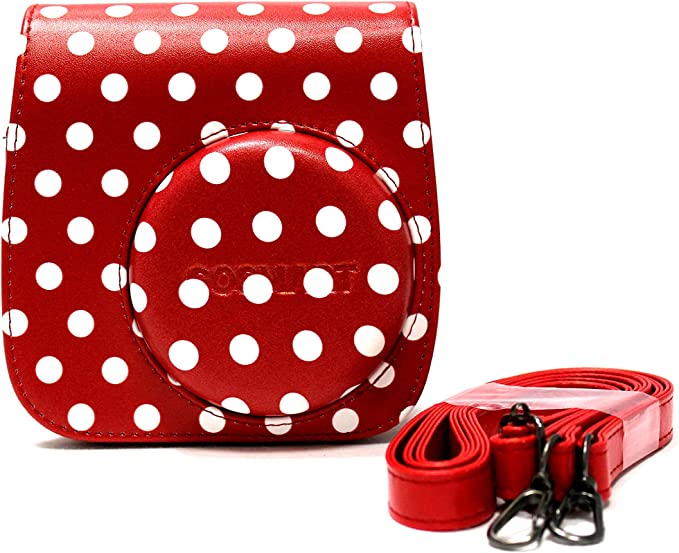 Gosmart Camera Case For Fujifilm Instax Mini 8, Mini 8 PlUS, And Mini 9 Instant Film Camera - Red & White, B07PVBF68F
