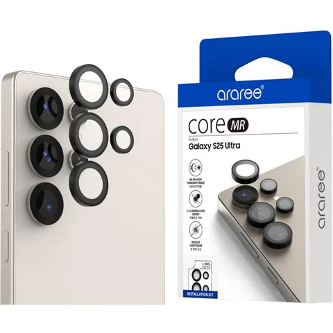 Araree Core MR Aluminum Metal Frame Smartphone Screen Protector for Samsung Galaxy S25 Ultra