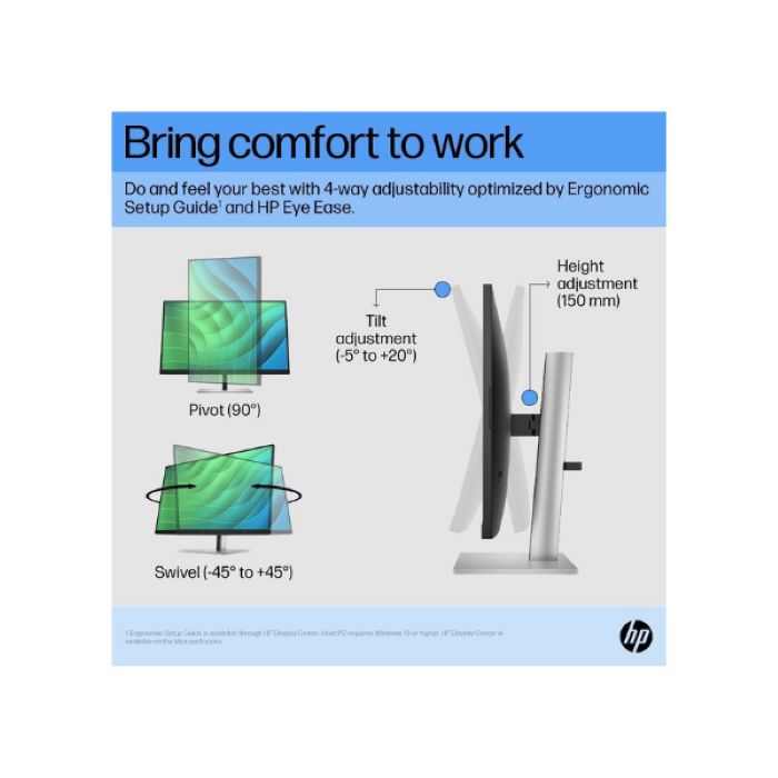 HP E27 G5 27inch FHD 1920X1080 Monitor, Anti-glare, HDMI, DP, Tilt Adjustable - 6N4E2AS — view 5