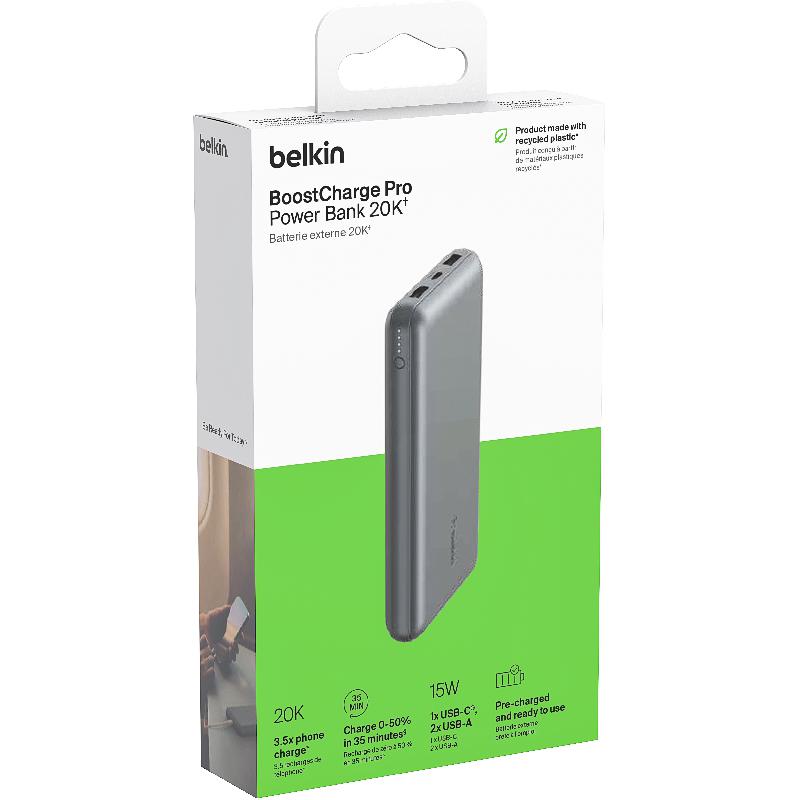 Belkin BoostCharge Power Bank Charger Fast Battery Charging 20000 mAh 3 USB (1X USB-C/2X USB) — view 2