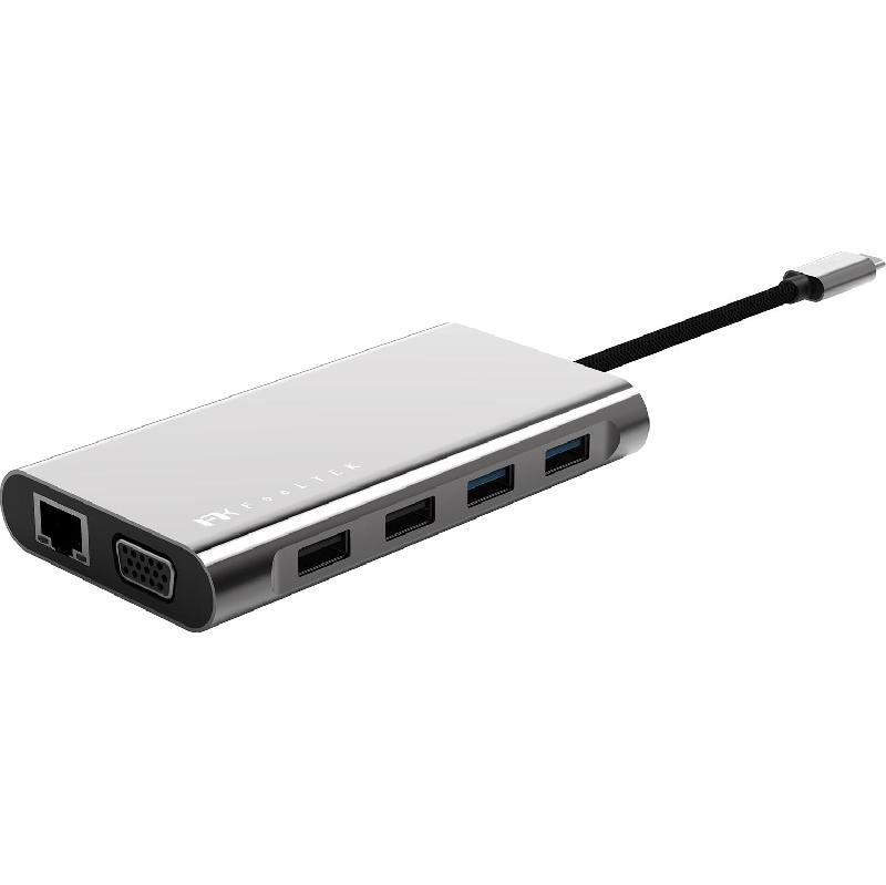 FeelTek Mega Dock Multi-port Station 11 Port (3X USB 3.1/2X USB-C/HDMI/VGA/Audio Output/RJ-45/SD/Micro SD) — view 2