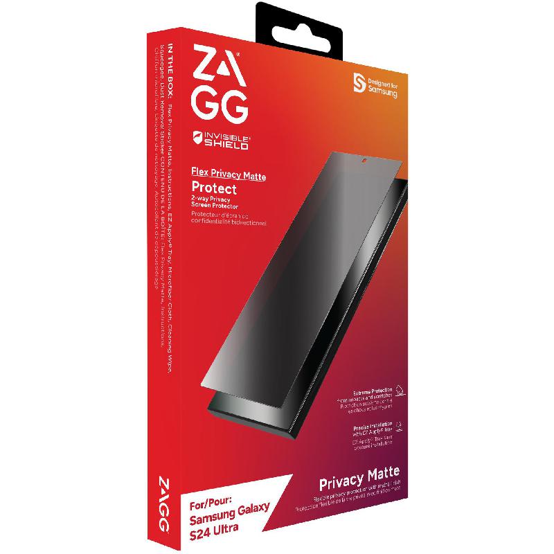 Zagg Invisible Shield Tempered Glass, Privacy, Matte Finish Smartphone Screen Protector for Samsung Galaxy S24 Ultra — view 2