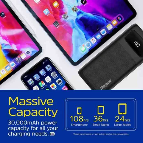 Energizer 30000 mAh Ultimate 30W Power Delivery Power Bank - Black
