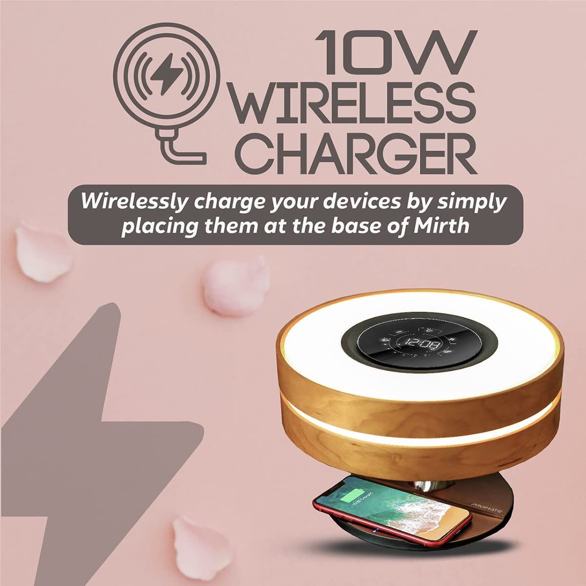 Promate Bedside Desk Lamp with Wireless Charger, MIRTH.UK — view 2