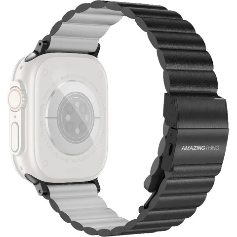 Amazing Thing Glamour Sense Leather Wrist Strap for Watch Ultra 3/Watch Ultra 2/Watch Series 11 46/Watch Series 10 46