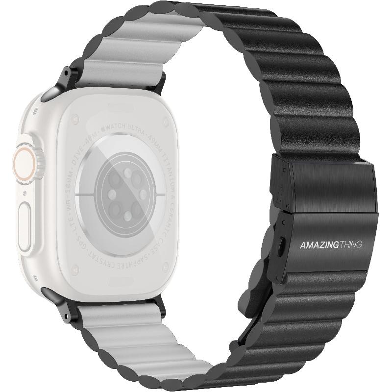 Amazing Thing Glamour Sense Leather Wrist Strap for Watch Ultra 3/Watch Ultra 2/Watch Series 11 46/Watch Series 10 46