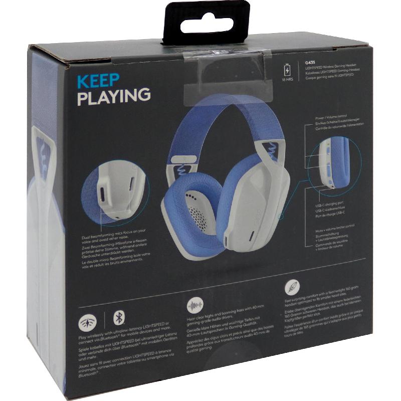 Logitech G G435 Gaming Headset Wireless Off-White/Lilac — view 3