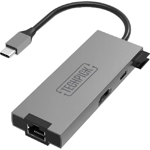 Techpick Multi-port Station 5 Port (2X USB-A/USB-C/HDMI/RJ-45)