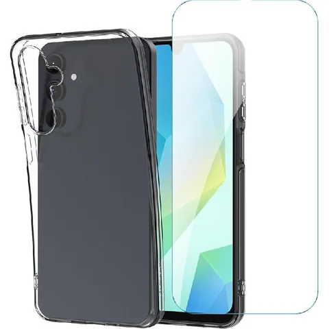 Just in Case Soft TPU Clear + Tempered Glass Smartphone Case Bundle