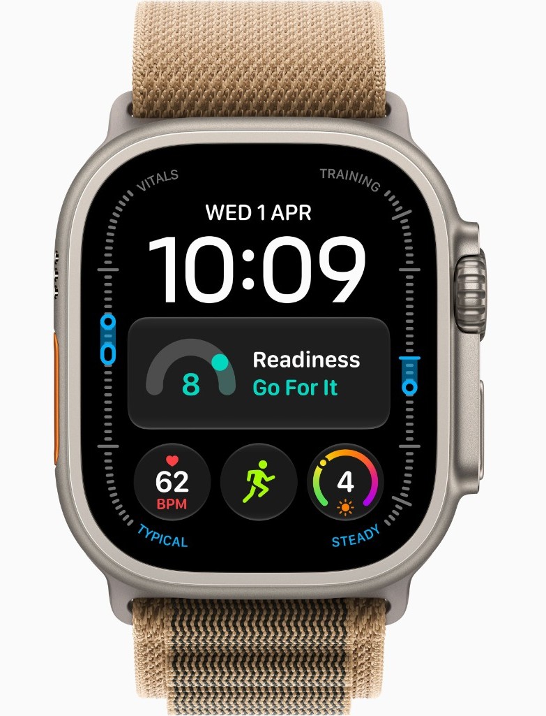 Apple Watch Ultra 4, GPS + Cellular, Natural Titanium Case with Desert Alpine Loop - S