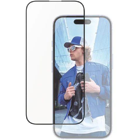 PanzerGlass Ultra-Wide Fit Tempered Glass, Exclusive Aluminum Frame, Clear Smartphone Screen Protector for iPhone 16