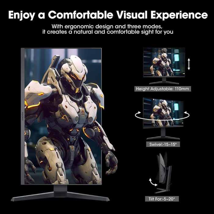 Koorui 27inch Gaming Monitor, IPS 2K QHD 2560 x 1440, 240Hz 1ms - 27E3QK — view 4