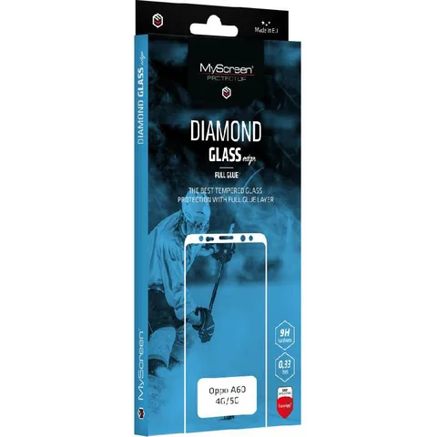 MyScreenPROTECTOR DIAMOND GLASS edge Full Glue, Black Smartphone Screen Protector for Oppo A60/A60 5G