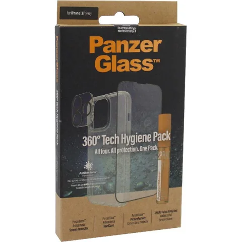 PanzerGlass 360 Tech Hygiene Pack Privacy Smartphone Case Bundle