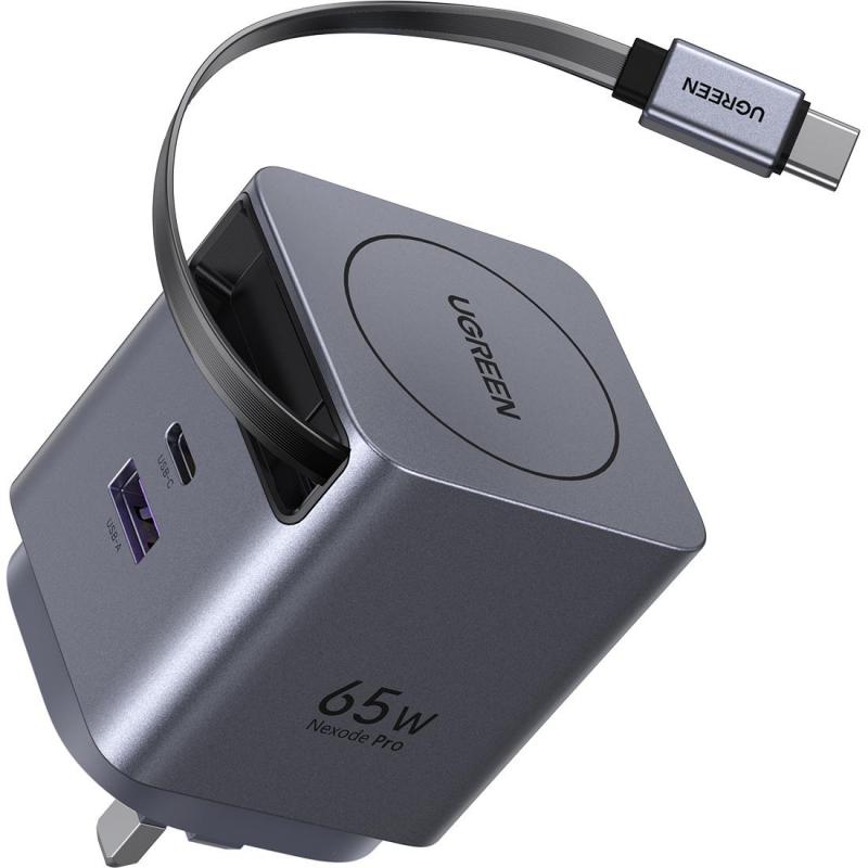 UGREEN Extend 65W GaN Fast Charger with Retractable USB-C Cable