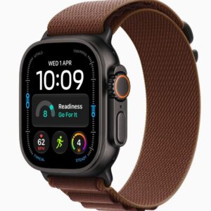 Apple Watch Ultra 4, GPS + Cellular, Black Titanium Case with Burgundy Alpine Loop - L