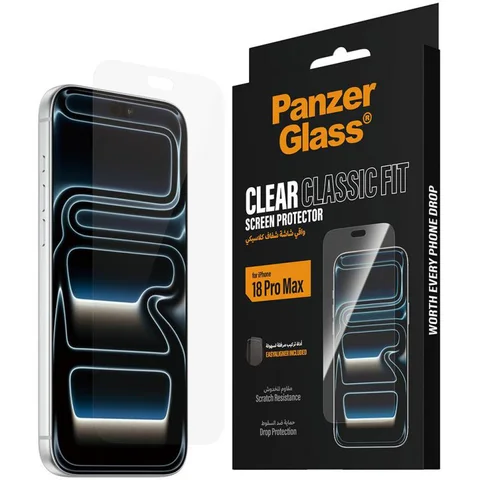 PanzerGlass Classic Fit Tempered Glass, Clear Smartphone Screen Protector for iPhone 18 Pro Max
