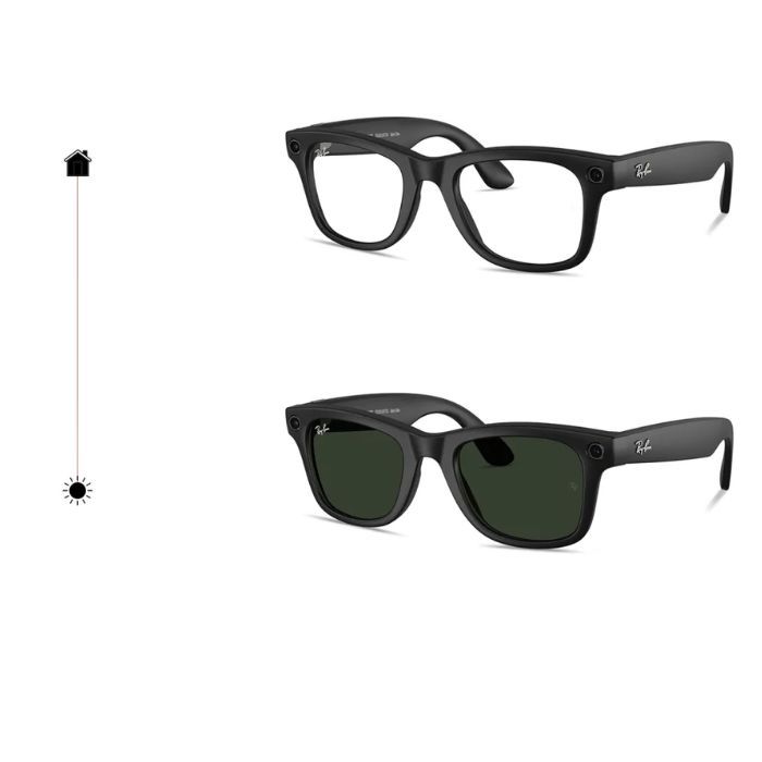 Ray-Ban Meta Gen 1 Wayfarer, F Matte Black/ LPolar Gradient Graphite Glasses, 50, RW4006 — view 3