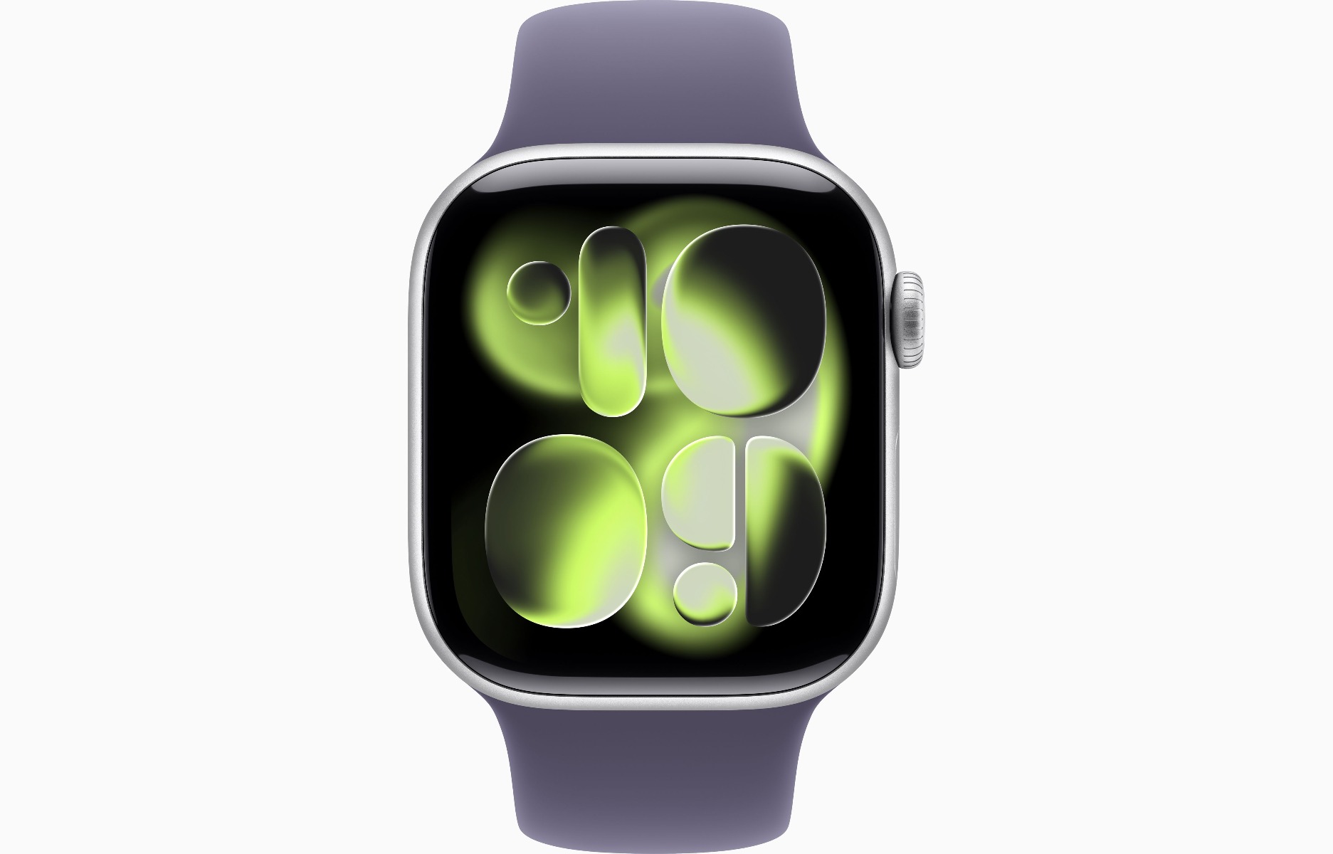 Apple Watch Series 11, GPS, 42mm, Silver Aluminum Case with Purple Fog Sport Band - S/M — view 2
