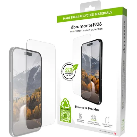 DBRAMANTE1928 Eco-protect Tempered Glass, Clear Smartphone Screen Protector iPhone 17 Pro Max