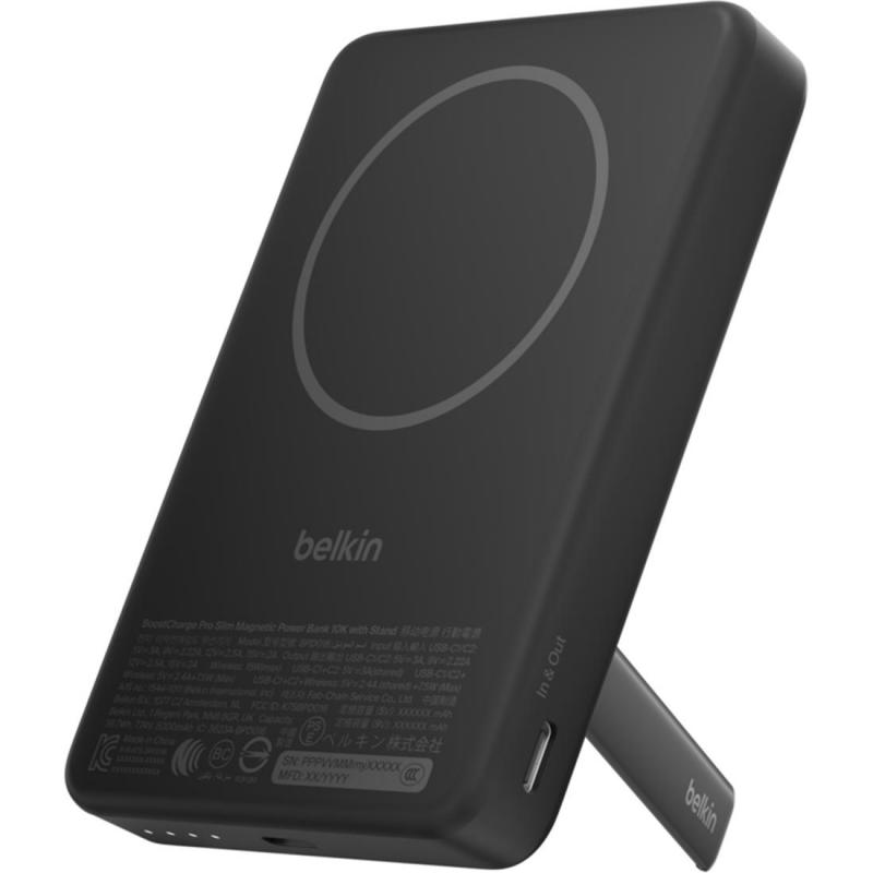 Belkin BoostCharge Power Bank Charger Qi/PMA 10000 mAh Single USB-C (I/O Charging)