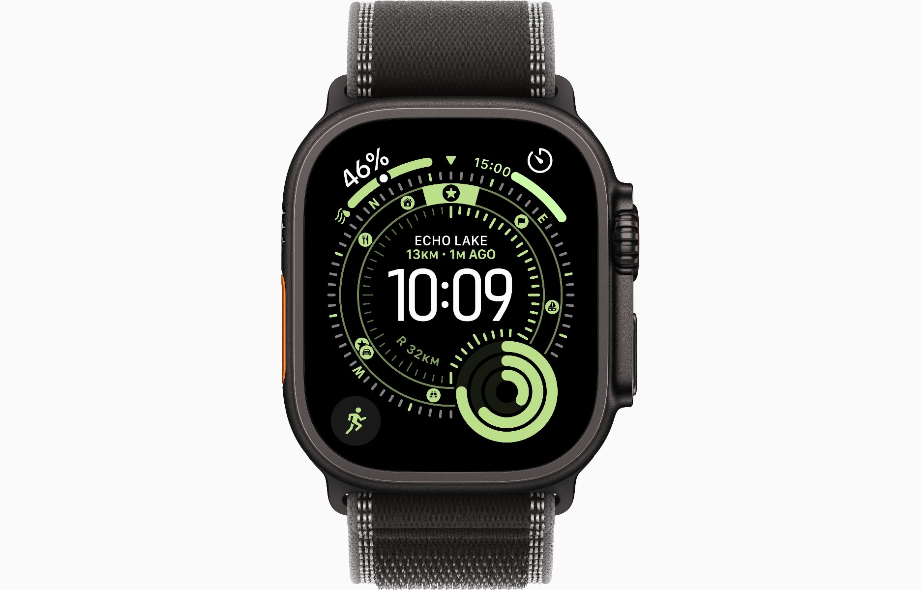 Apple Watch Ultra 3, GPS + Cellular, 49mm, Black Titanium Case with Black/Charcoal Trail Loop — view 2