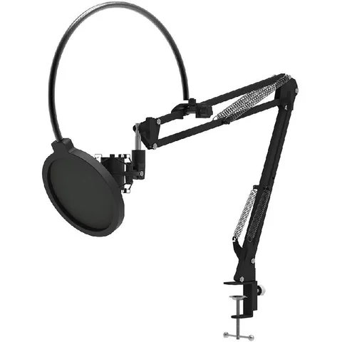 FeelTek Elite Microphone Shock Mount Stand, Pop Filter, Adaptor Gaming Accessory