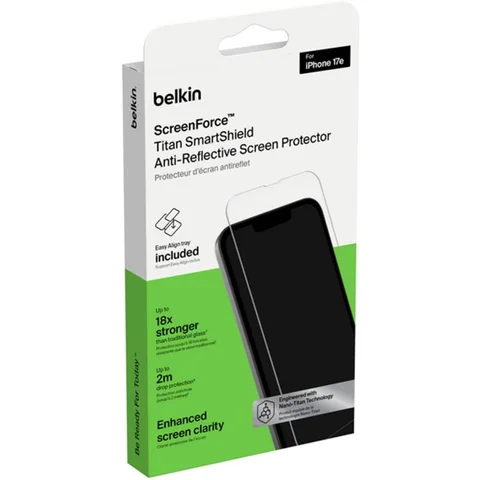 Belkin ScreenForce Slim (0.29 mm), Clear Smartphone Screen Protector for iPhone 17e