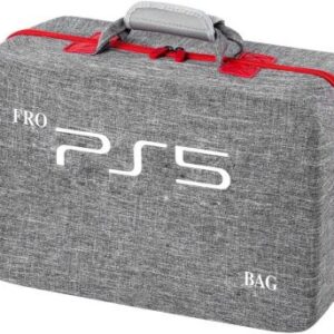 Sony PS5 Host Nylon Bag Waterproof And Shockproof Hard Storage Bag Can Be One Shoulder Diagonal Portable Protective Ps5 Console Handbag Dual Controller And Accessories Gray