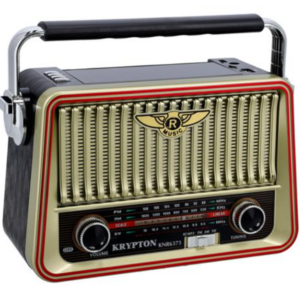 Krypton Rechargeable Multifunction Radio with Solar Panel - Black & Gold, (KNR6373)